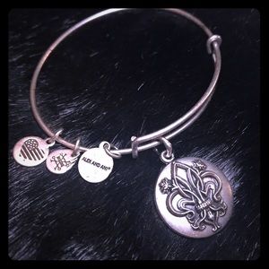 Alex and Ani Fleur de Lis Silver bracelet